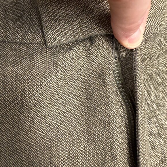 EUC Women's EDDIE BAUER Herringbone Wide Leg Dress Pants Brown/Tan | Size 14 - Picture 7 of 12